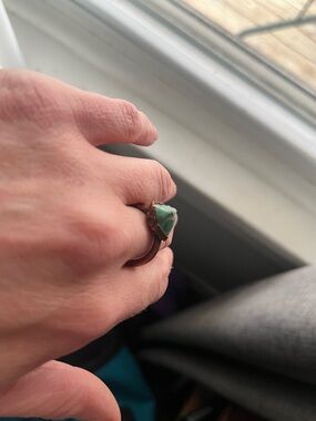 Hawkhouse Raw Emerald Birthstone Copper Ring